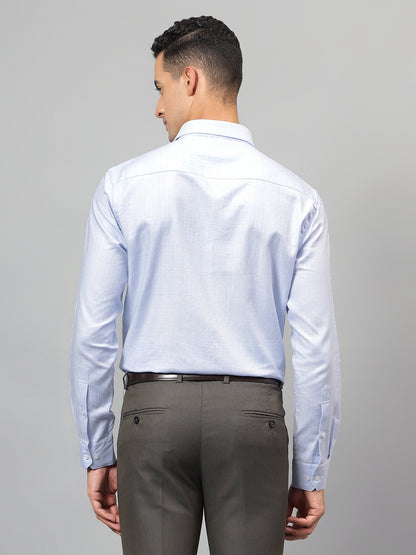 Formal Shirt for Men l Breathable & Soft with Color Fastness Regular Fit Spread Collar Neck Cotton Fabric Self Design Pattern