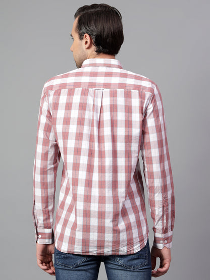 Casual Shirt for Men | Breathable & Soft with Color Fastness Regular Fit Spread Collar Neck Cotton Fabric Checkered Pattern