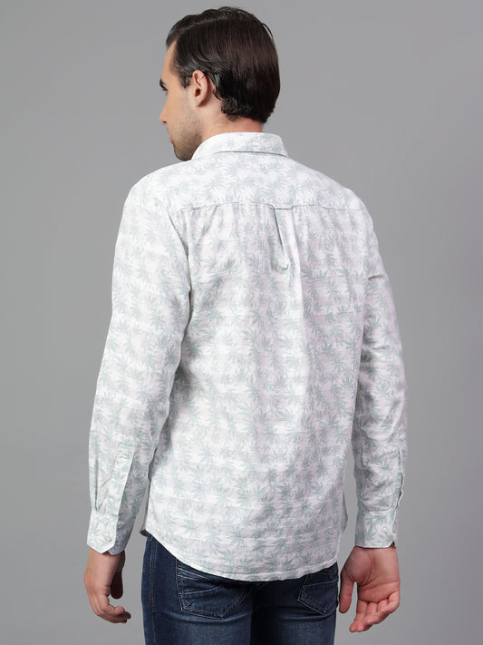 Casual Shirt for Men | Breathable & Soft with Color Fastness Regular Fit Spread Collar Neck Cotton Fabric Printed Pattern