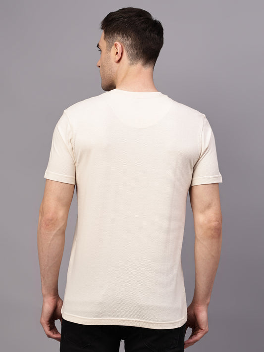 T-Shirt for Men | Breathable & Soft with Color Fastness Regular Fit Round Neck Poly Cotton Fabric Printed Pattern
