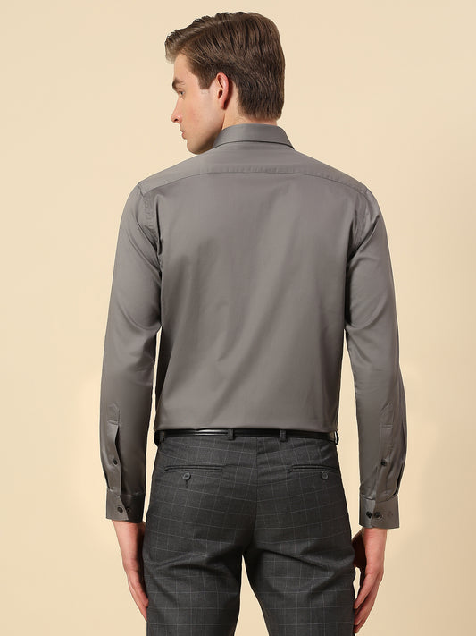 Shirt for Men | Breathable & Soft with Color Fastness Regular Fit Spread Collar Pure Cotton Fabric Solid Pattern