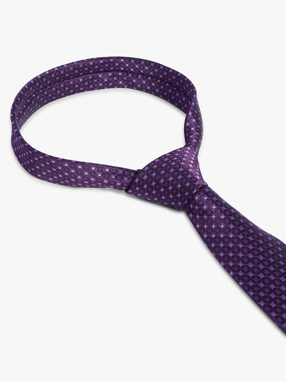 Cantabil Men's Purple Geometric Printed Broad Tie