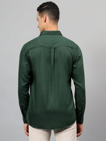 Casual Shirt for Men | Breathable & Soft with Color Fastness Regular Fit Spread Collar Neck Cotton Blend Fabric Solid Pattern