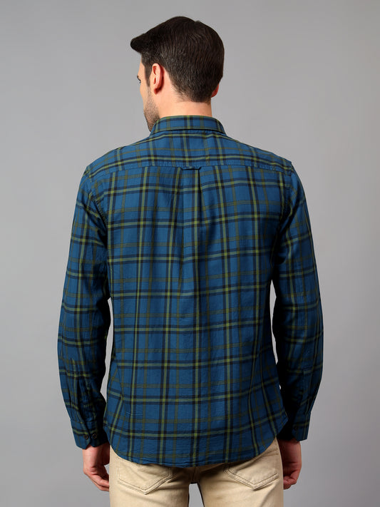 Casual Shirt for Men | Breathable & Soft with Color Fastness Regular Fit Spread Collar Neck Cotton Fabric Checkered Pattern