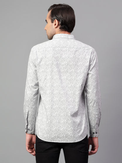 Casual Shirt for Men | Breathable & Soft with Color Fastness Regular Fit Spread Collar Neck Cotton Fabric Printed Pattern