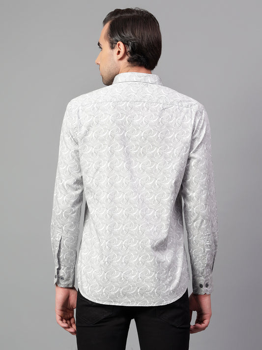 Casual Shirt for Men | Breathable & Soft with Color Fastness Regular Fit Spread Collar Neck Cotton Fabric Printed Pattern