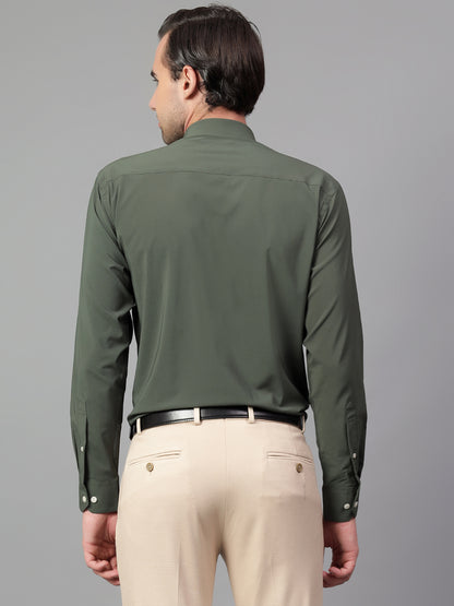 Formal Shirt for Men l Breathable & Soft with Color Fastness Regular Fit Spread Collar Neck Poly Cotton Fabric Solid Pattern