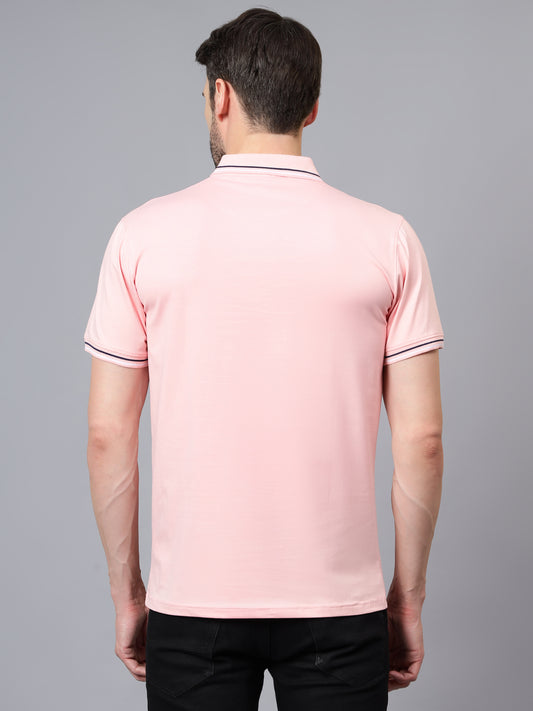 T-Shirt for Men | Breathable & Soft with Color Fastness Regular Fit Polo Neck Cotton Blend Fabric Solid Pattern