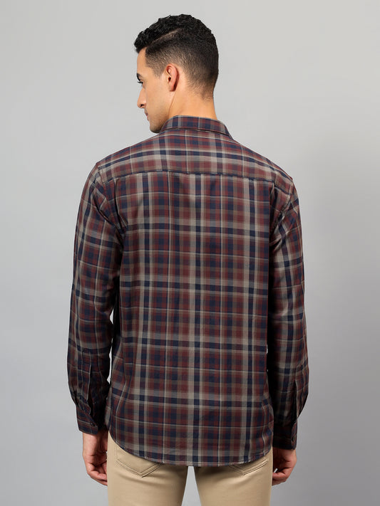 Casual Shirt for Men | Breathable & Soft with Color Fastness Regular Fit Spread Collar Neck Cotton Fabric Checkered Pattern