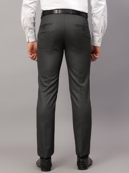 Men's Formal Flat front Dark Grey  Trousers