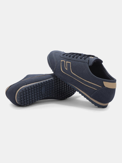 Men's Navy Colourblock Casual Sneakers