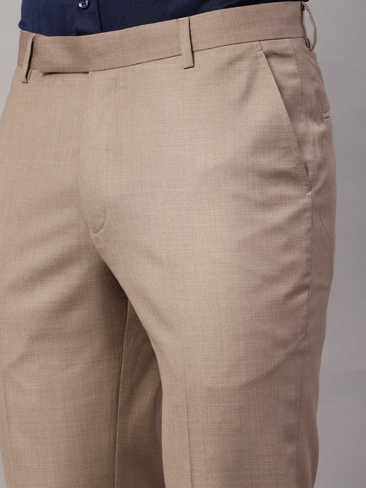 Formal Trouser for Men | Breathable & Soft with Color Fastness Regular Fit Terry Rayon Fabric Self Design Pattern Hook & Eye Closure
