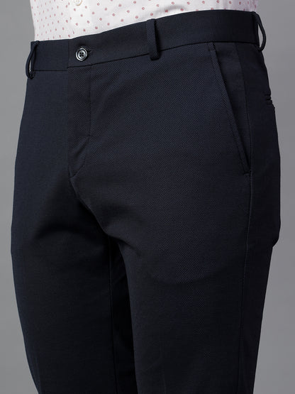 Formal Trouser for Men | Breathable & Soft with Color Fastness Regular Fit Terry Rayon Fabric Self Design Pattern Hook & Eye Closure