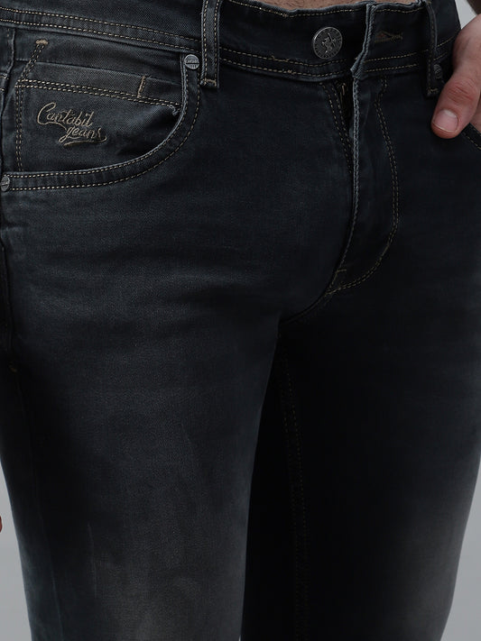 Denim Jeans for Men l Breathable & Soft with Color Fastness Ultra Narrow Fit Cotton Fabric Solid Pattern Button Closure