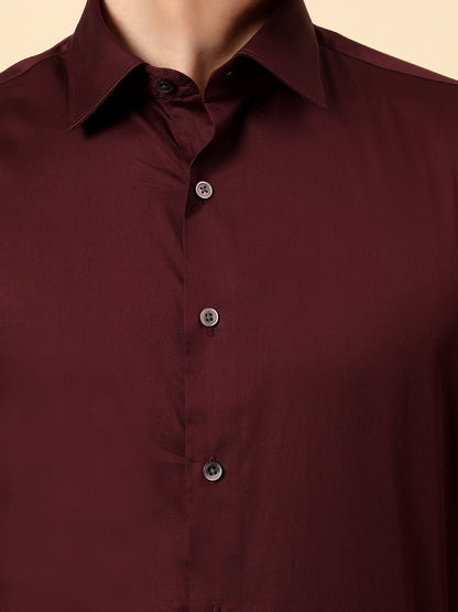 Shirt for Men | Breathable & Soft with Color Fastness Regular Fit Spread Collar Pure Cotton Fabric Solid Pattern