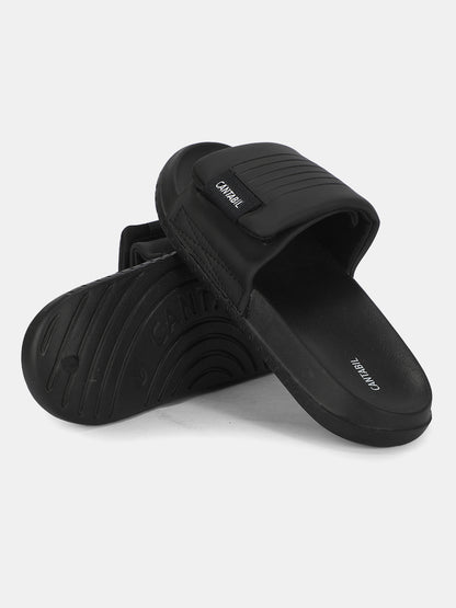 Men's Black Colourblock Sliders