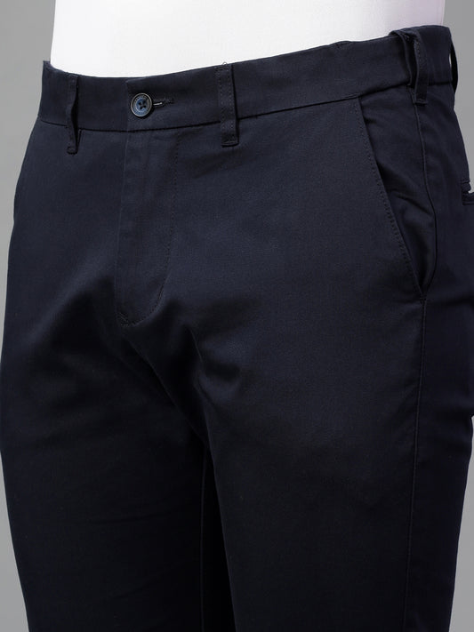 Casual Trouser for Men | Breathable & Soft with Color Fastness Regular Fit Cotton Blend Fabric Solid Pattern Button Closure