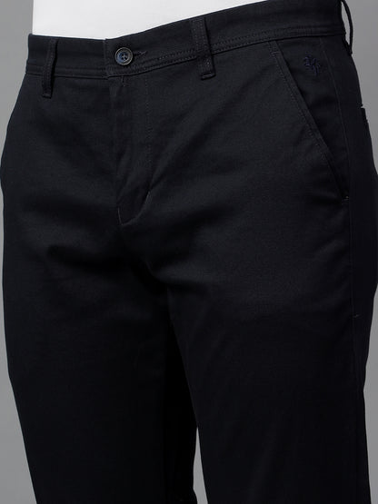 Casual Trouser for Men | Breathable & Soft with Color Fastness Regular Fit Cotton Blend Fabric Self Design Pattern Button Closure