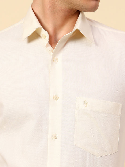 Shirt for Men | Breathable & Soft with Color Fastness Regular Fit Spread Collar Pure Cotton Fabric Self Design Pattern