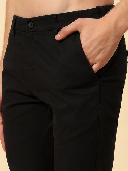 Casual Trouser for Men | Breathable & Soft with Color Fastness Regular Fit Cotton Stretch Fabric Solid Pattern Button Closure
