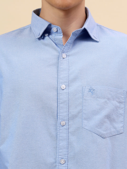 Shirt for Men | Breathable & Soft with Color Fastness Slim Fit Spread Collar Pure Cotton Fabric Solid Pattern