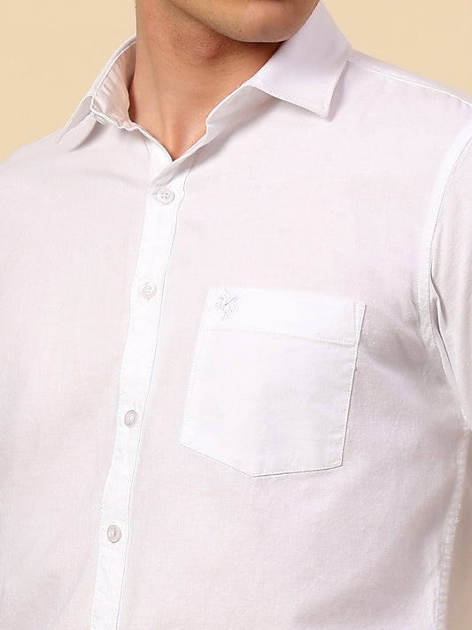 Shirt for Men | Breathable & Soft with Color Fastness Slim Fit Spread Collar Pure Cotton Fabric Solid Pattern