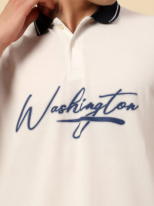 T-Shirt for Men | Breathable & Soft with Color Fastness Regular Fit Polo Neck Poly Cotton Fabric Printed Pattern
