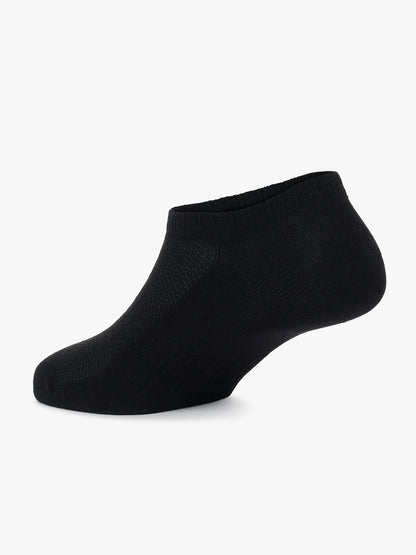 Men's Pack Of 5 Black No Show Length Self Design Casual Socks