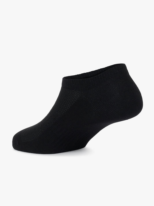 Men's Pack Of 5 Black No Show Length Self Design Casual Socks