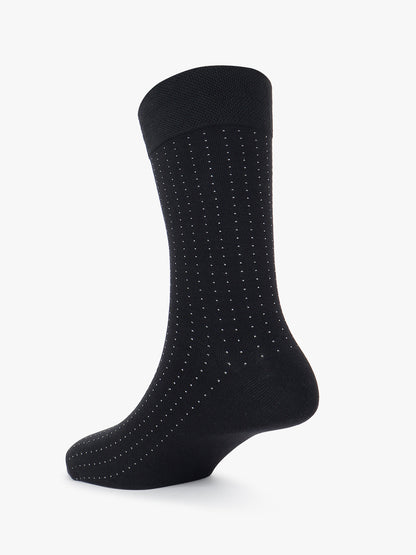 Men's Pack Of 5 Black Crew Length Printed Casual Socks
