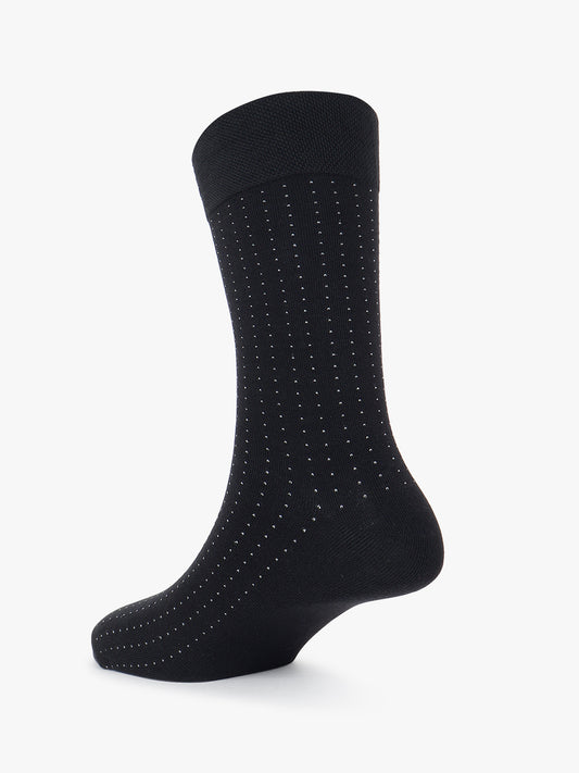 Men's Pack Of 5 Black Crew Length Printed Casual Socks