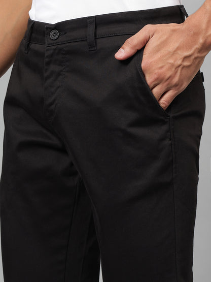 Casual Trouser for Men | Breathable & Soft with Color Fastness Regular Fit Cotton Blend Fabric Solid Pattern Button Closure