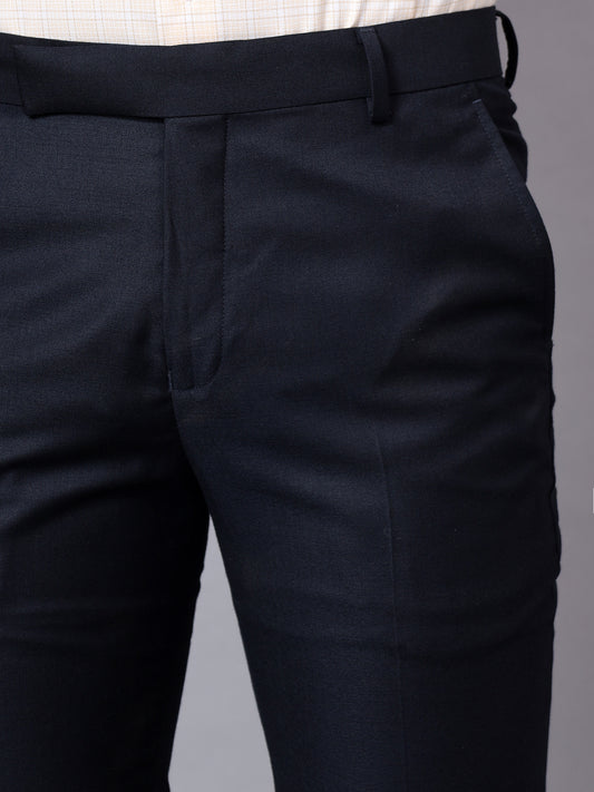 Formal Trouser for Men | Breathable & Soft with Color Fastness Regular Fit Terry Rayon Fabric Self Design Pattern Hook & Eye Closure