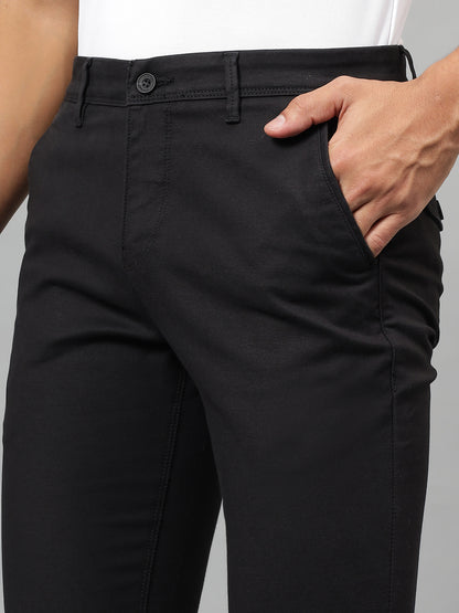 Casual Trouser for Men | Breathable & Soft with Color Fastness Regular Fit Cotton Blend Fabric Solid Pattern Button Closure