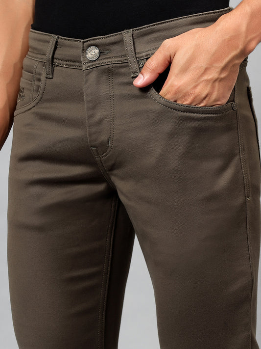 Denim Jeans for Men l Breathable & Soft with Color Fastness Ultra Narrow Fit Cotton Fabric Solid Pattern Button Closure