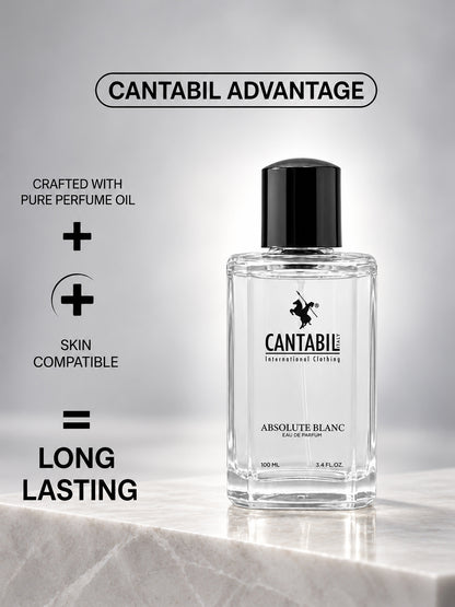 Unisex Long Lasting Absolute Blanc Marine & Amber Eau De Parfum 100ml
