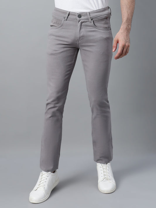 Men's Casual Flat front Light Grey  Trousers