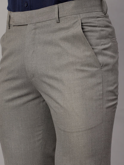 Men's Formal Flat front Grey  Trousers