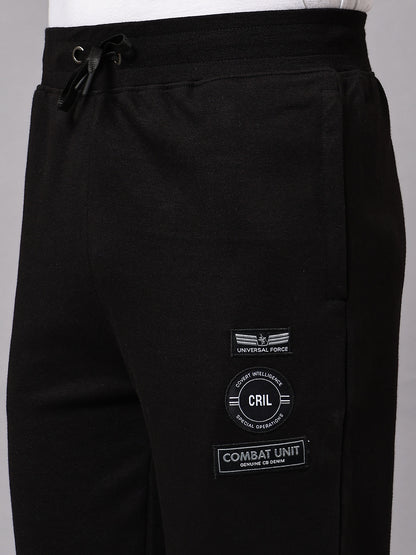 Men's Black Solid Casual Track Pant