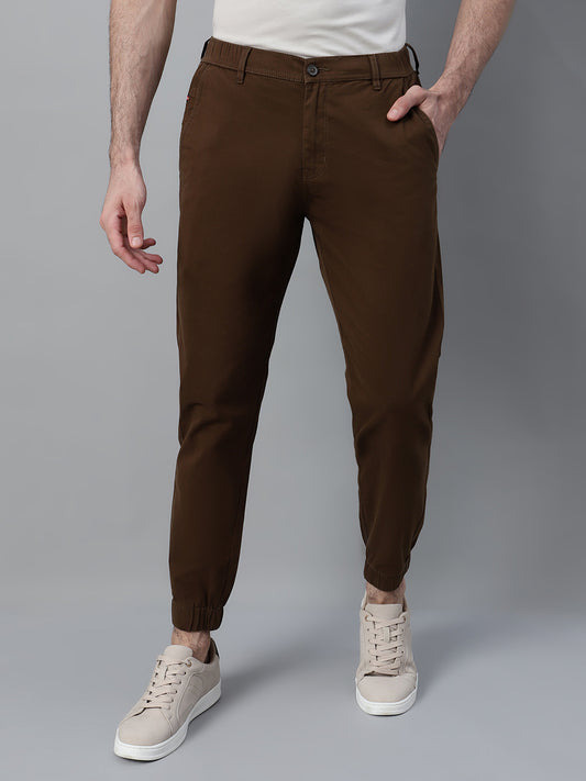 Men's Brown Solid Casual Jogger