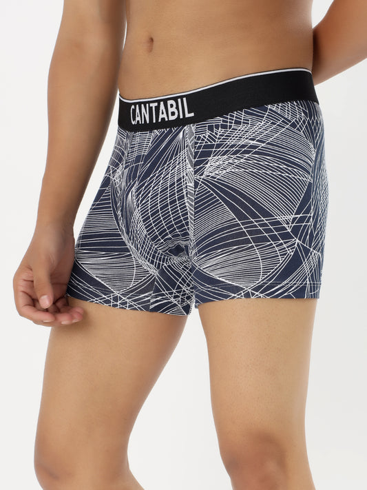 Men's Mix Printed Cotton Elastane Stretch Ultrasoft Fabric Pack of 3 Trunk