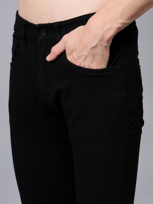 Denim Jeans for Men l Breathable & Soft with Color Fastness Narrow Fit Cotton Fabric Solid Pattern Button Closure