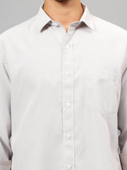 Casual Shirt for Men | Breathable & Soft with Color Fastness Regular Fit Spread Collar Neck Cotton Blend Fabric Self Design Pattern