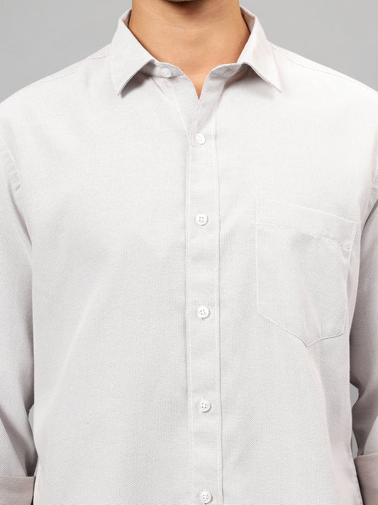 Casual Shirt for Men | Breathable & Soft with Color Fastness Regular Fit Spread Collar Neck Cotton Blend Fabric Self Design Pattern