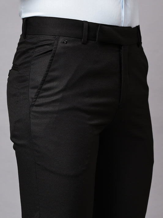 Formal Trouser for Men | Breathable & Soft with Color Fastness Regular Fit Terry Rayon Fabric Checkered Pattern Hook & Eye Closure