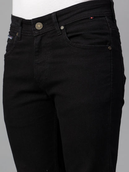 Denim Jeans for Men l Breathable & Soft with Color Fastness Ultra Narrow Fit Cotton Fabric Solid Pattern Button Closure
