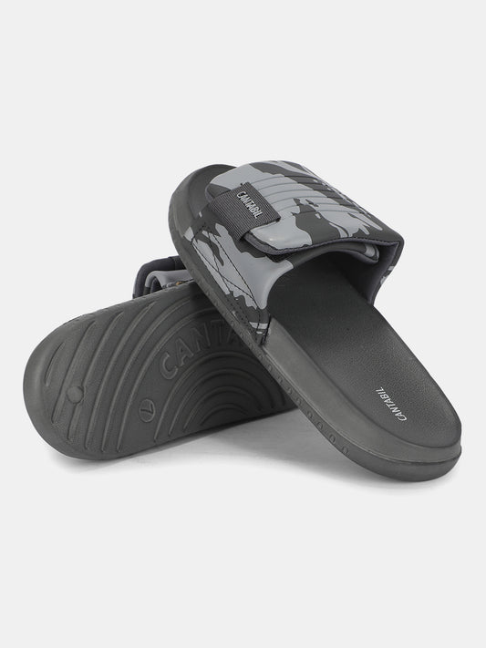 Men's Grey Colourblock Sliders