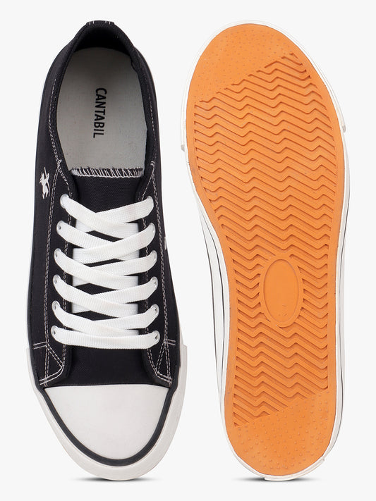 Men's Black Canvas Casual Sneakers