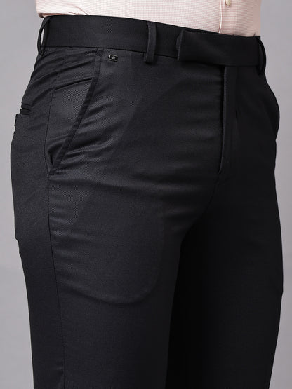 Men's Formal Flat front Black  Trousers