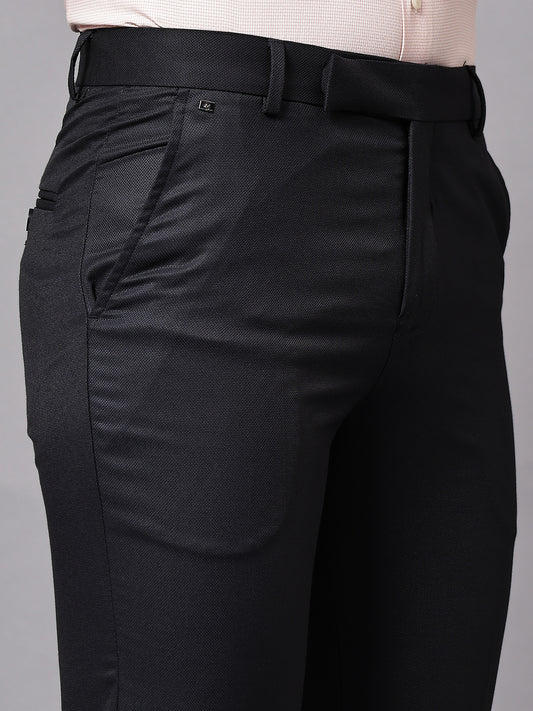Formal Trouser for Men | Breathable & Soft with Color Fastness Regular Fit Terry Rayon Fabric Checkered Pattern Hook & Eye Closure
